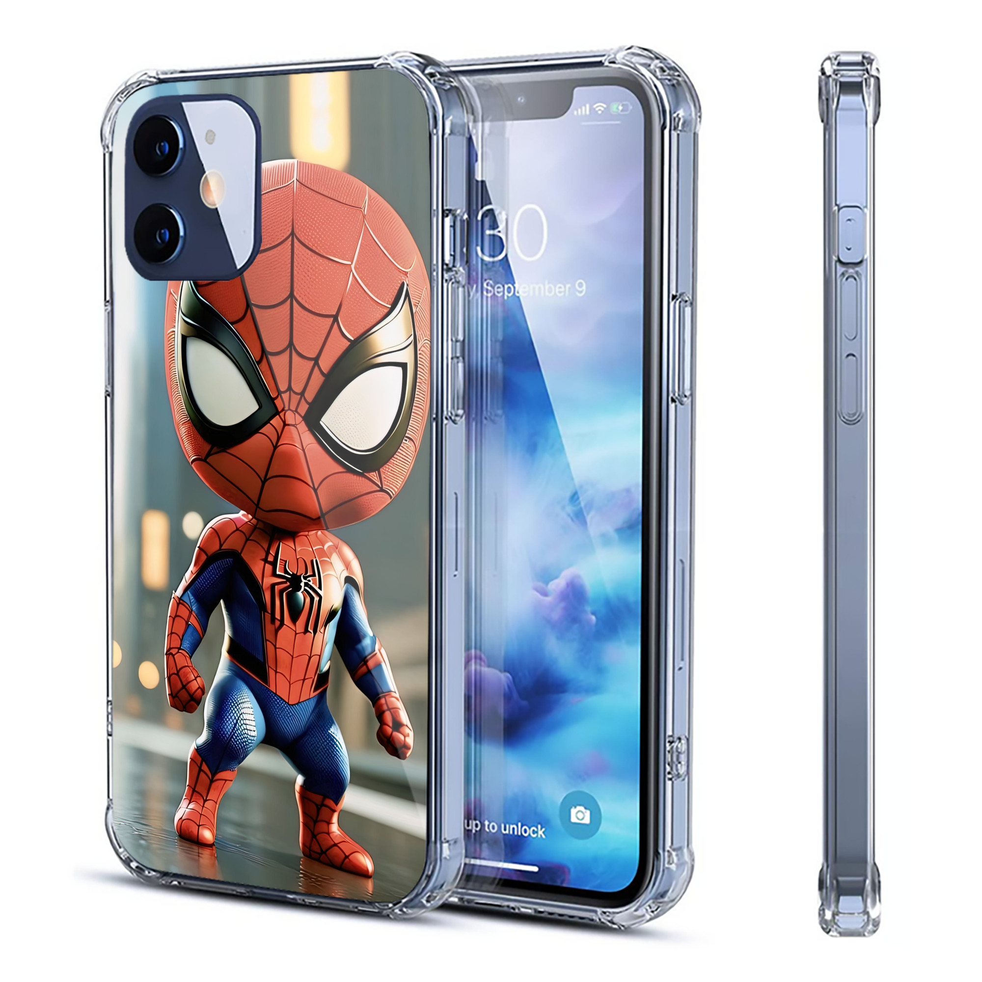 （画像用） Spider Man スパイダーマン 【iPhone 12シリーズ対応】透明スマホケース（クリアソフトケース）